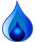 Drop shaped propane flame in multiple shades of blue